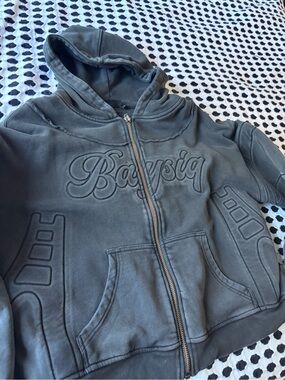 Unisex Double Lined 100% Cotton Charcoal Gray Zip-Up Hoodie